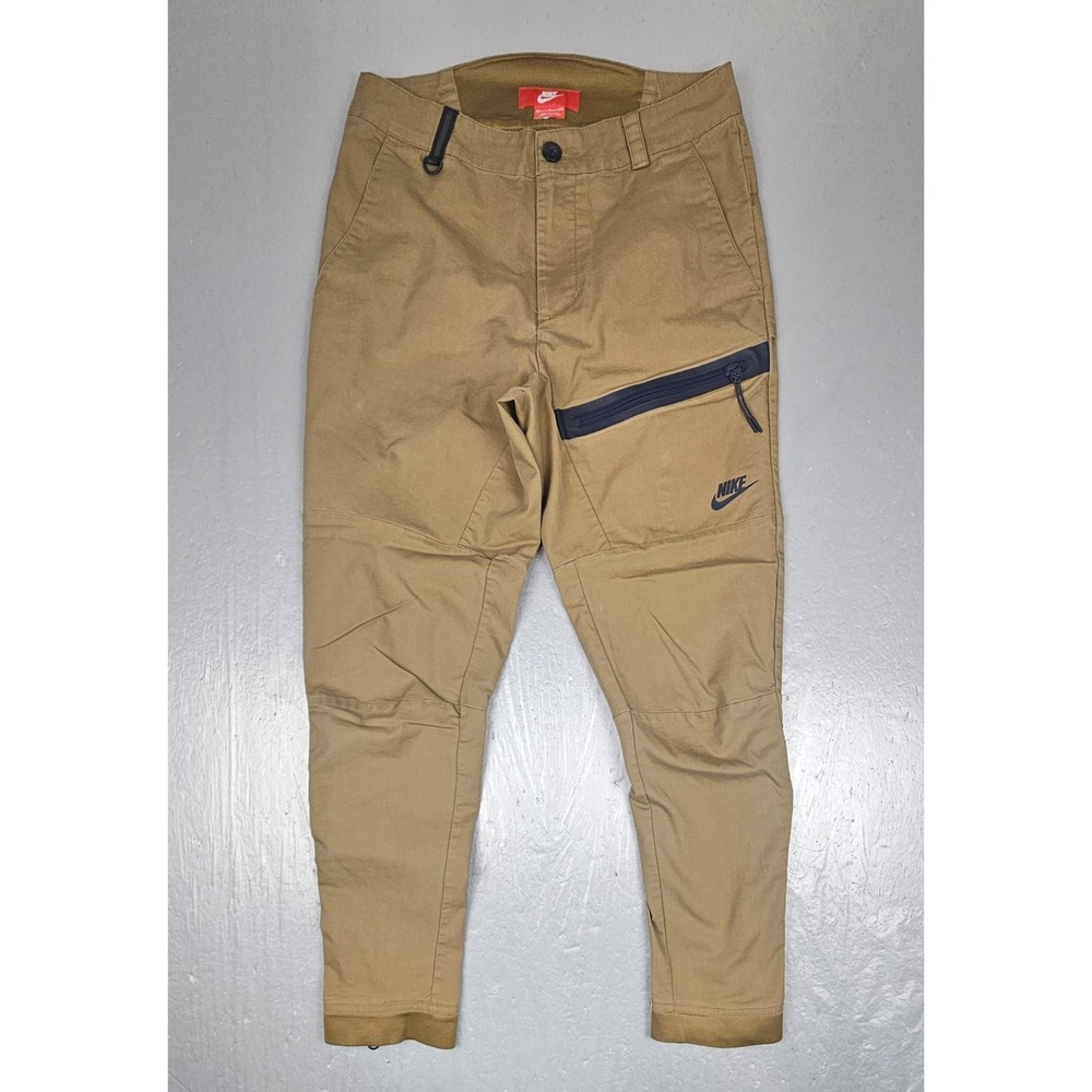 Nike Tech 2.0 The One Pants Mens 28 Golden Beige Athletic Tappedered 727344 245